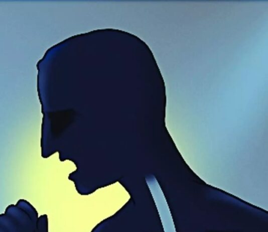 Cough Illustration siloughette of man coughing