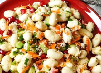 Indian Peanut Salad Salad with whole raw peanuts on top