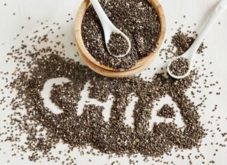 Chia Seeds Sprout Health Benefits Easy to Love Many tan chia seeds with the word chia spelled out between the seeds